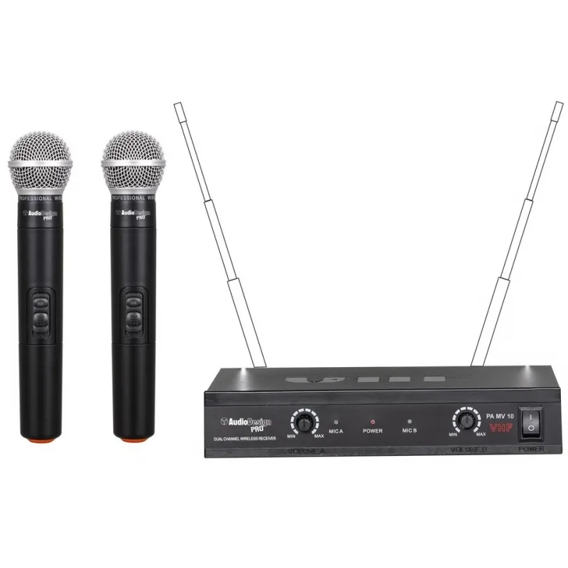 SET MICROFONI WIRELESS PA MV 10 Nuova Collezione