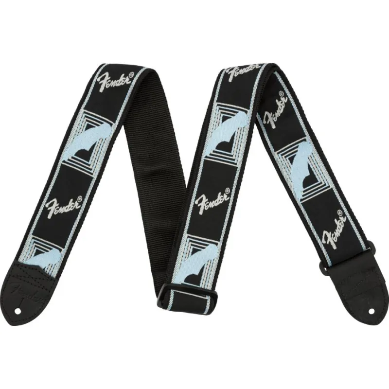 Ultima Occasione FENDER Monogrammed Strap Black/Light Grey/Blue 2"