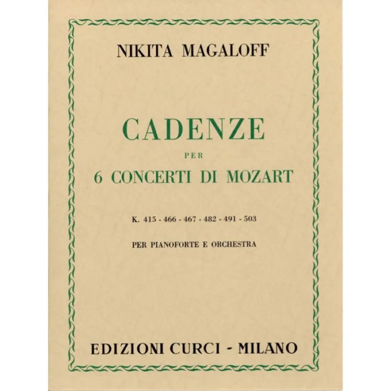 Pagamento Sicuro Nikita Magaloff Cadenze per 6 Concerti di Mozart Edizioni Curci