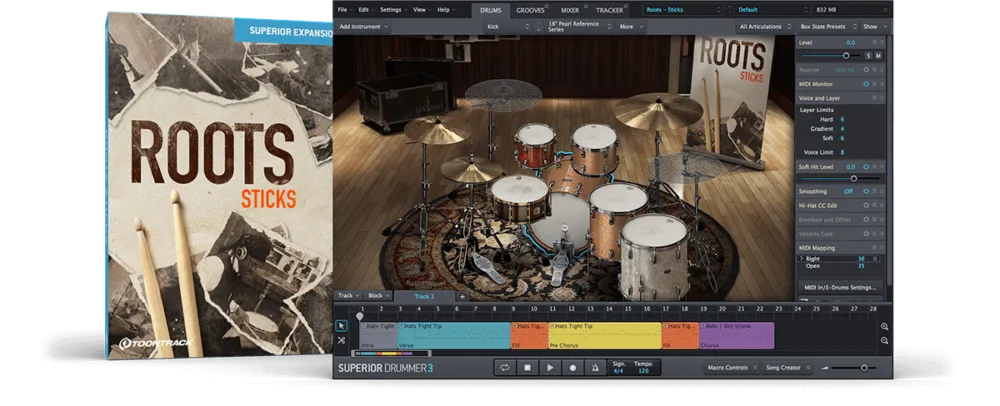 Toontrack Sdx Roots Sticks Consegna Rapida