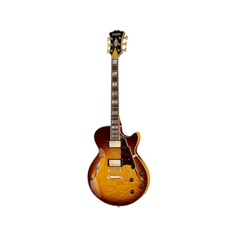 Vendita Finale D‘Angelico Excel SS XT (stop-bar tailpiece) Iced Tea Burst Quilt - Chitarra semiacustica