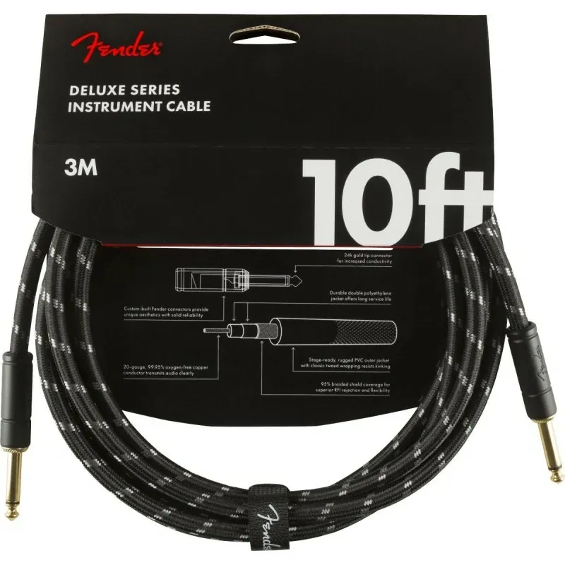 Popolare Fender DELUXE SERIES INSTRUMENT CABLE, TWEED - Cavo jack jack 3 metri