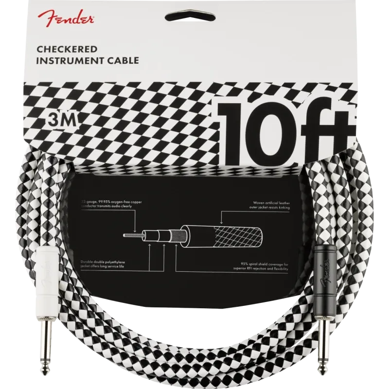Non Perdere Fender Pro 10‘ Instrument Cable Checkerboard - Cavo Strumento