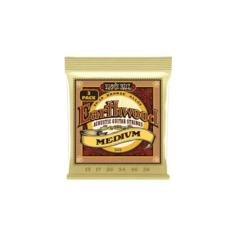 Acquista Ora ERNIE BALL 3002 Erthwood Medium 8020 Bronze 13/56 - 3 PACK