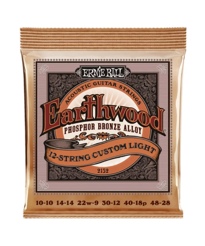 ERNIE BALL 2152 EARTHWOOD 12-STRING CUSTOM LIGHT PHOSPHORE BRONZE Popolare