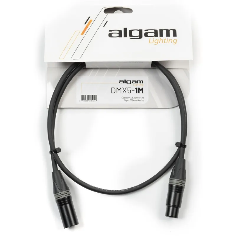 Algam Lighting DMX5-1M Cavo DMX 5 Poli 1 mt Spedito Oggi