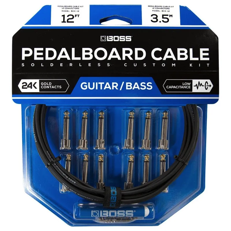 Spedizione Espresso Boss BCK12 Kit Cavo Patch per Effetti a Pedale Senza Saldatura (3,5mt)