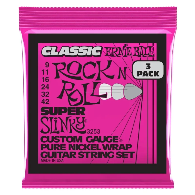 Ultima Occasione Ernie Ball 3253 Super Slinky Clas RnR 3 Pk 9 42