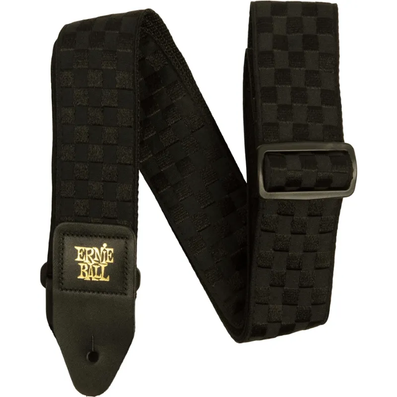 Ernie Ball 5341 Black Checkers Jacquard Strap Super Prezzo