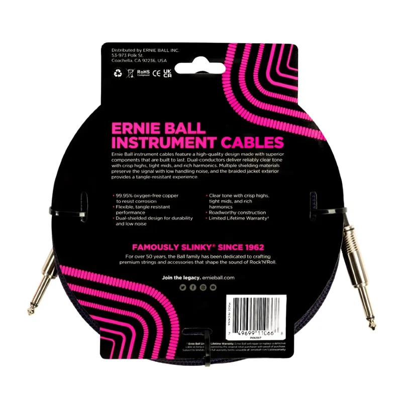 Sconto Ernie Ball 6397 Braided Straight Straight 7.6m