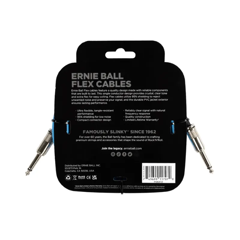 Ernie Ball 6412 Flex Cable Blue 3m Occasione Imperdibile