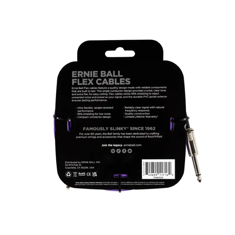 Prezzo Ridotto Ernie Ball 6420 Flex Cable Purple 6m