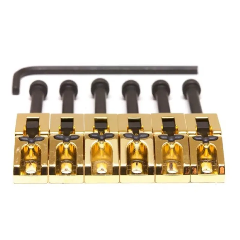 GraphTech String Saver Floyd Rose Style Gold 6Pcs Selletta con vite di intonazione centrale per chitarra elettrica 6 corde con ponte Floyd Rose Promo Stagionale