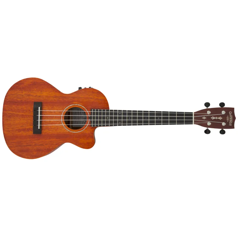 Professionale Gretsch G9121 A.C.E. Tenor Ukulele with Gig Bag, Ovangkol Fingerboard, Acoustic-Cutaway-Electric, Fishman® Kula Pickup, Honey Mahogany Stain