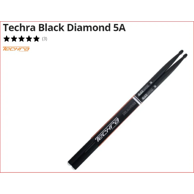Techra Black Diamond 5A Bacchette per Batteria Professionale