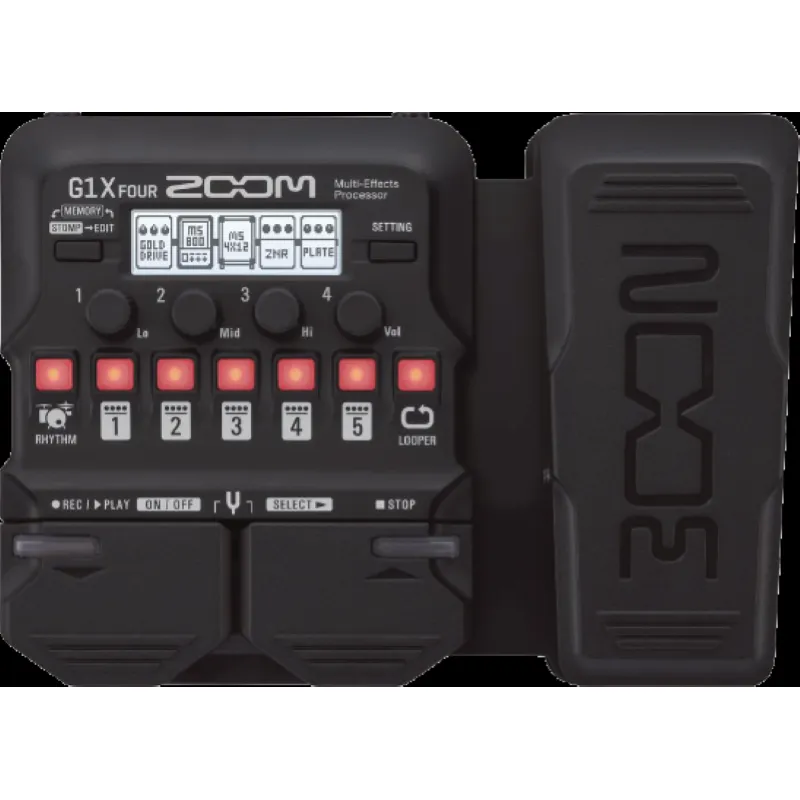 Promozione Zoom G1X FOUR Multieffetto con Looper Pattern di Batteria Amplificatori e Pedale d‘Espressione