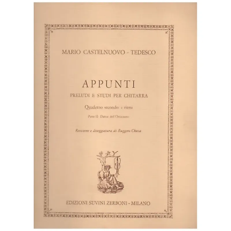 Bestseller MARIO CASTELNUOVO TEDESCO APPUNTI PRELUDI E STUDI QUADERNO SECONDO PARTE II°