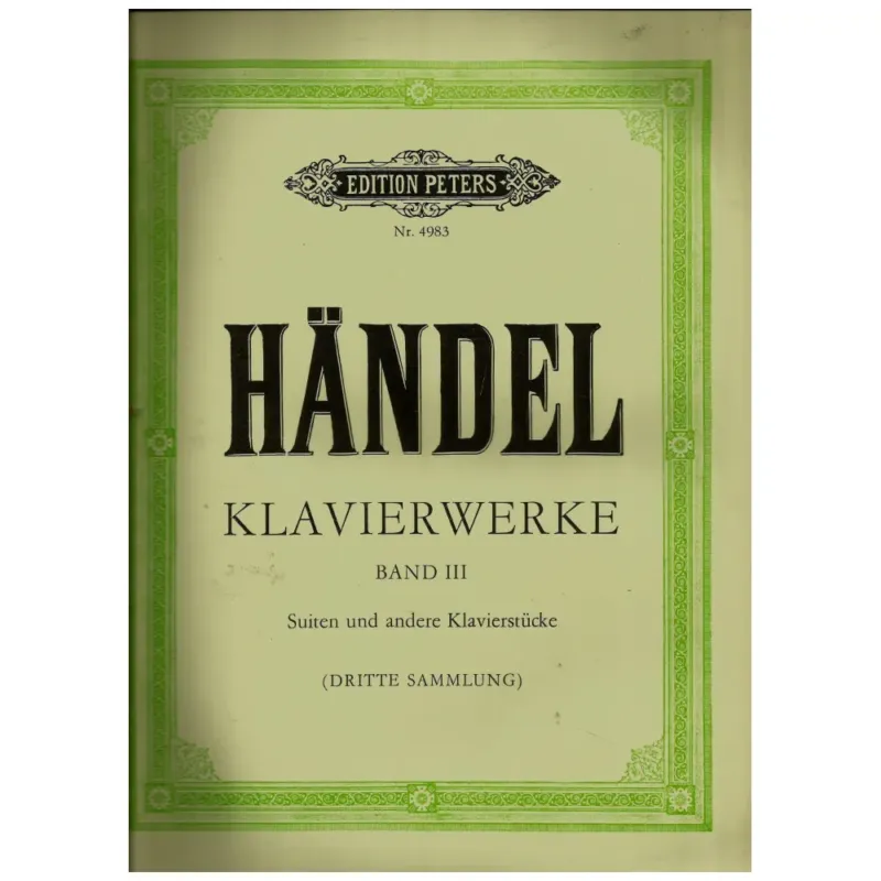 HANDEL KLAVIERWERKE BAND III Promozione