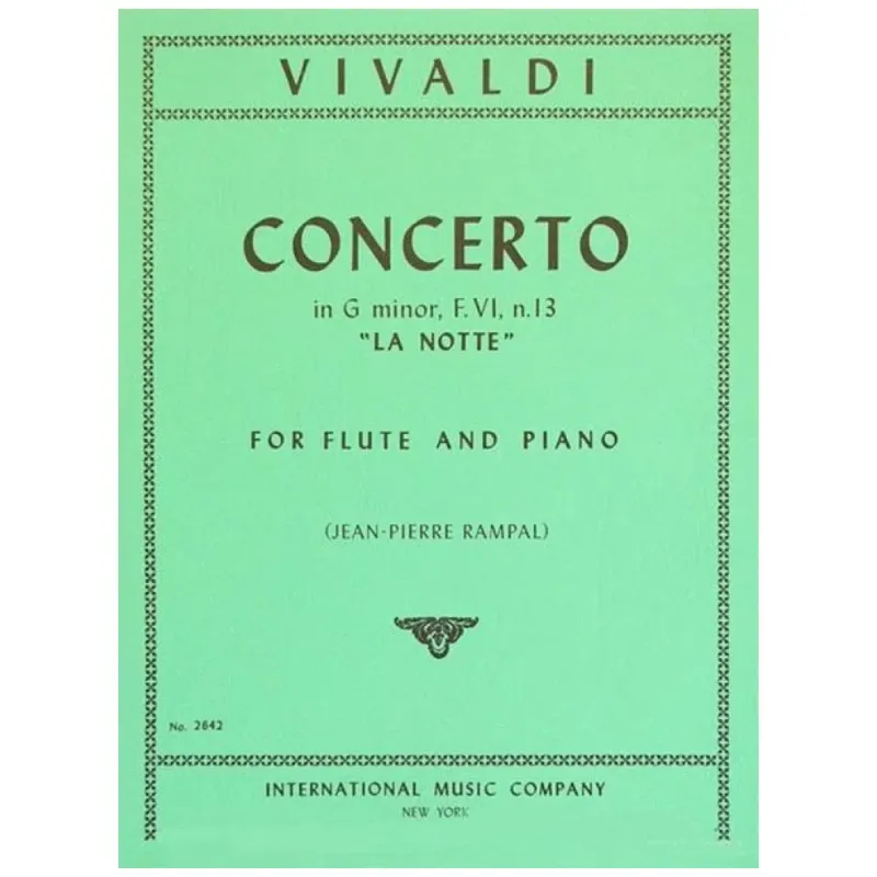VIVALDI CONCERTO IN G MINOR-F.VI, N.13 “LA NOTTE” FOR FLUTE AND PIANO Nuovo Arrivo