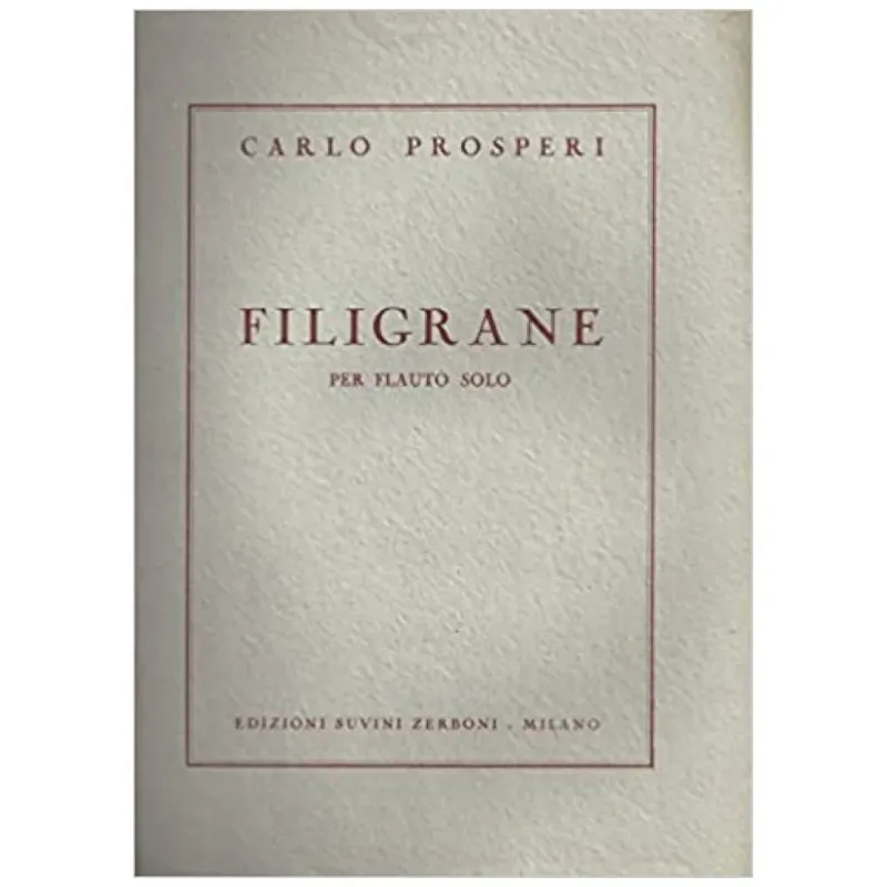 Nuovo Arrivo CARLO PROSPERI FILIGRANE PER FLAUTO SOLO