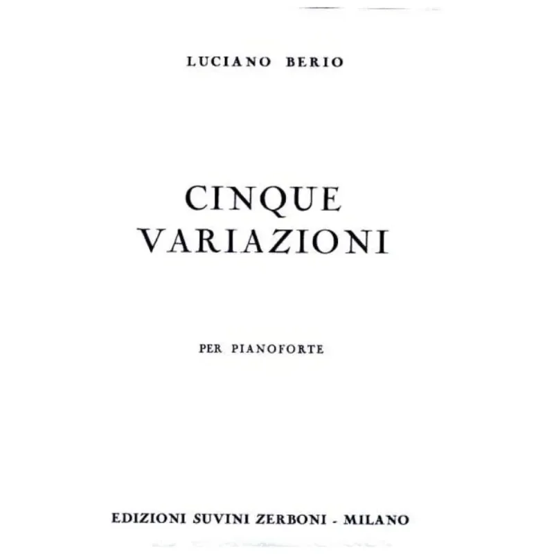 LUCIANO BERIO CINQUE VARIAZIONI Promozione Esclusiva