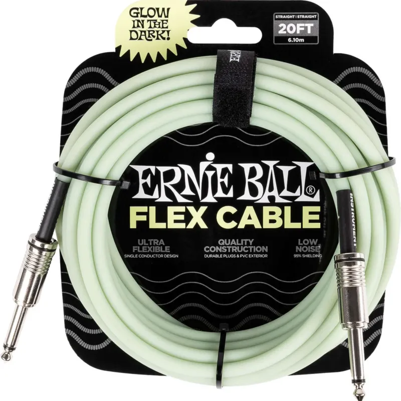 Ernie Ball 6437 FLEX Instrument Cable 6m - Glow In The Dark Economico