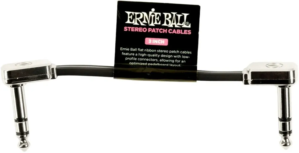 Ernie Ball-6407 Stereo (TRS) Flat Patch Cable 7,5cm Esclusivo