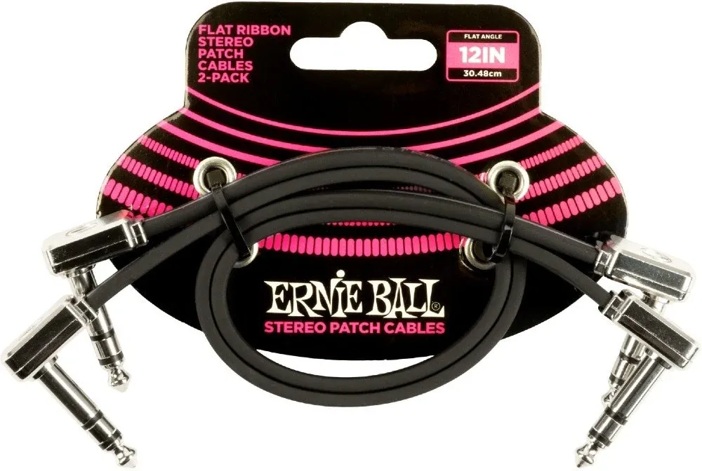 Compra Adesso Ernie Ball-6405 Stereo (TRS) Flat Patch Cable, 30 cm. 2-pack