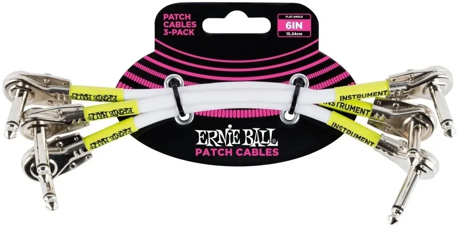 Ernie Ball EB-6052 Patch Cable Flat Connectors White 15 cm, Prezzo Conveniente