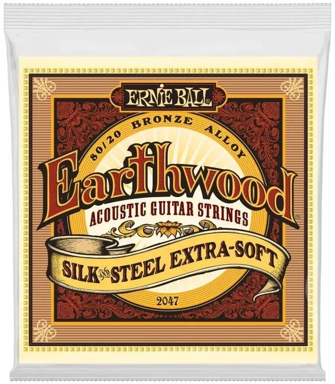 Ernie Ball 2047 Earthwood 80/20 Silk & Steel, Extra Soft Quantità Limitata
