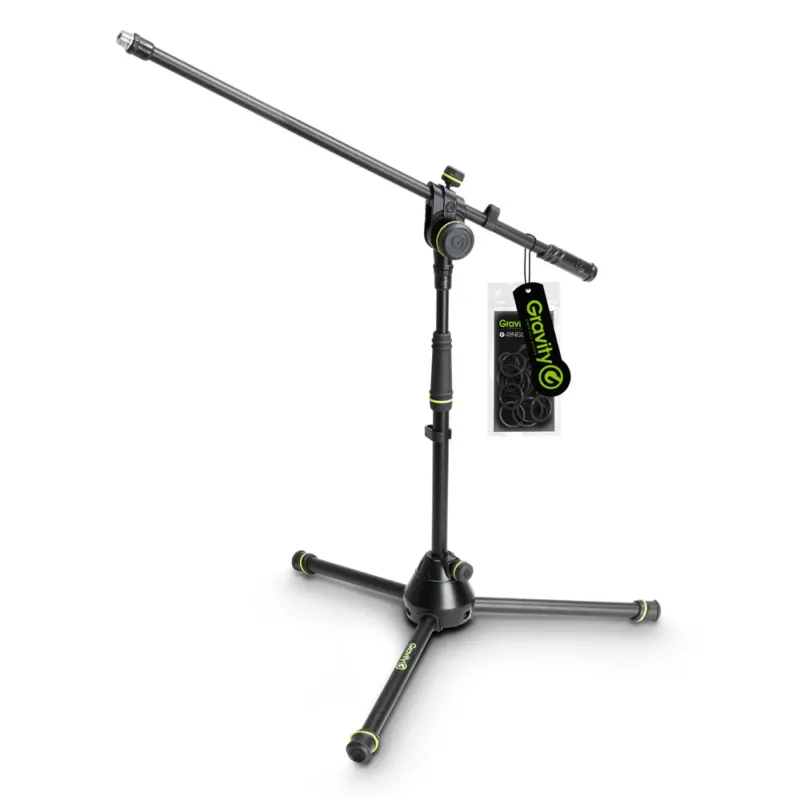 Offerta Limitata Gravity MS 4221 B - Kort mikrofonstativ med foldbar trefodsfod og 2-punkts justerbar boomarm