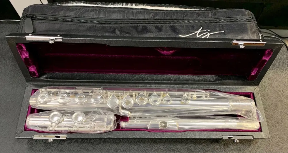TREVOR JAMES 3015 ROEA SRL W FLAUTO TRAVERSO FORI APERTI CON BOCCOLA IN ARGENTO TIPO SANKYO 3015ROEASRLW Professionale
