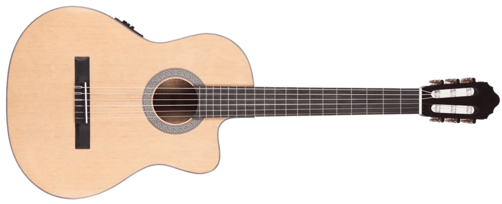 Non Perdere CORT AC120CE CHITARRA CLASSICA ELETTRIFICATA SPALLA MANCANTE CUTAWAY NATURALE CON CUSTODIA MORBIDA