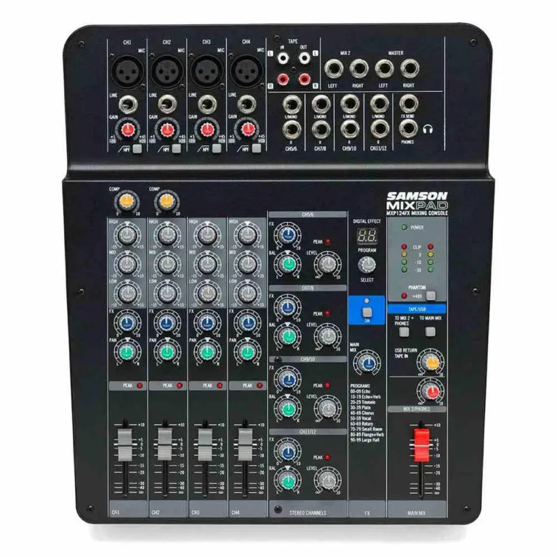 SAMSON MXP 124FX - Mixer Passivo USB con Effetti - 12 canali Nuovo Arrivo