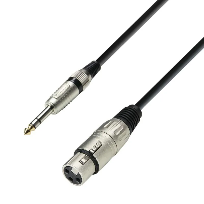 ADAM HALL K3 BFV0100 Cavo Microfono XLR femmina a Jack stereo da 6,3 mm 1 m Miglior Prezzo