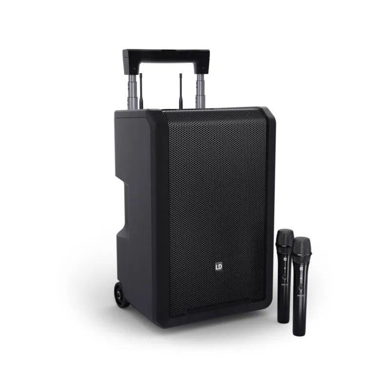 LD SYSTEMS ANNY 10 HHD 2 B6 - Altoparlante PA Bluetooth da 10" con batteria ricaricabile, mixer e 2 radiomicrofoni Popolare