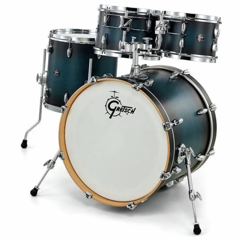 Reso Gratuito GRETSCH RN2E8246 RENOWN MAPLE Satin Antique Blue Burst BATTERIA ACUSTICA CASSA 22"