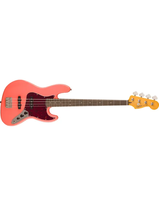Squier Classic Vibe ‘60s Jazz Bass, Laurel Fingerboard, Tortoishell Pickguard, Tahitian Coral Novità